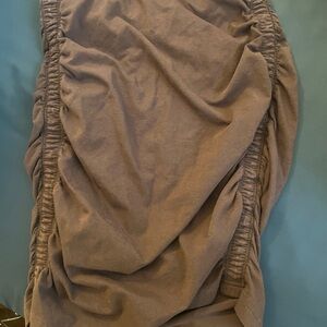 TNA Tan Bubble Midi Skirt with Ruched Details